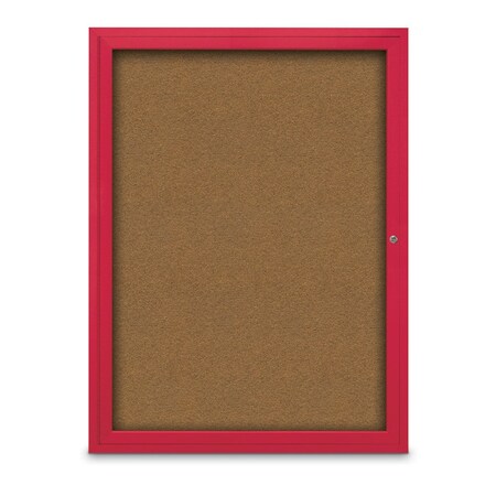 United Visual Products Slim Enclosed Corkboard, 18"x24", White Alum Frame/Forbo UVEB1824-WHITE-FORBO